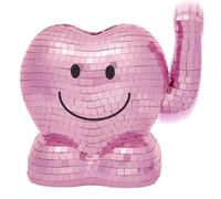 Moses. Winke-Herz Happy Figurine décorative avec Paillettes Miroir et Bras | Figurine décorative en forme de cœur scintillant avec paillettes miroirs, smiley et bras oscillant pour un bon bonheur pour