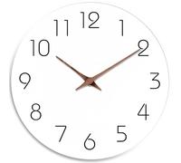 Mosewa Horloge Murale,20cm Silencieuse sans tic-tac Design Moderne en Bois Blanc Parfaite pour la Décoration de la Chambre Salon Cuisine Salle de Bain et Bureau