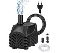 MOSFiATA Pompe à Eau Immergée 25W, 1500 L/H Pompe Aquarium Ultra Silencieuse Pompe Submersible pour Aquarium, Petites Fontaine de Jardin avec 2 Buses 1,5M Tuyau