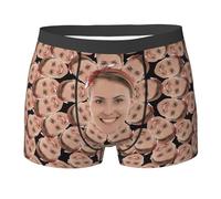 MOSGDBV Calecon personnalise Homme,Boxer Personnalisable avec Votre Photo préférée,Drôle Visage imprimé Haute qualité,Cadeau Homme personnalisé pour Mari Père Ami,Saint-Valentin Anniversaire Noël