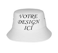 MOSGDBV Chapeau personnalisé Bob Personnalisable de Plage et Été - Ajoutez Un Logo ou Texte -Chapeau bob Idée Cadeau Drôle pour Amis et Famille