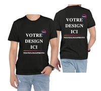 MOSGDBV T Shirt Personnalisé - Tee Shirt Personnalisable Homme Femme avec Photo Texte Logo, T-Shirt Imprimé Drôle, Coupe Unisexe Longue, Impression France