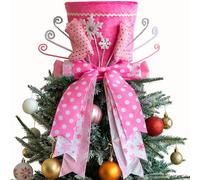 MOSHAKALA Cimier de Sapin de Noël, Chapeau de Sapin de Noël, Talons Hauts Roses, décorations de Noël avec nœud en Ruban pour décoration de Noël en Famille