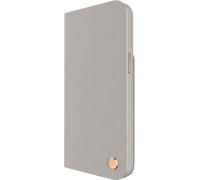 Moshi, Étui en cuir pour iPhone 14 Plus avec MagSafe, porte-carte et support, gris clair