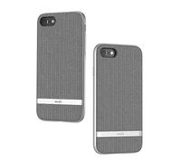 Moshi Vesta pour iPhone 8/7 - Tissu de Protection Coque, Relatifs Test de Chute, résistant à la poussière et des Rayures, Chargement sans Fil Herringbone Gray