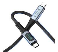 MOSHOU Câble USB 4 240W pour Thunderbolt 3, 3.3ft Câble USB C avec écran LCD 8K@60Hz 40Gbps Thunderbolt 3 Cable, Fast Charging Cable for MacBook Pro/Air iPad Pixel/PS5 (bouchon droit)