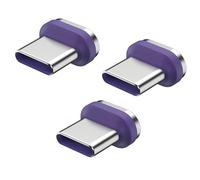 MOSHOU Lot de 3 adaptateurs magnétiques USB Type C- Charge rapide - Connecteur magnétique de rechange pour téléphone - Connecteur anti-poussièr (sans câble)