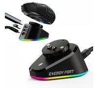 MOSHOU Station de charge sans fil compatible avec Logitech G Pro X Superlight G903h G703h G502 Lightspeed Razer DeathAdder V2 Naga Viper Basilisk Ultimate Gaming Mouse Dock (Noir sans RVB)