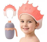 MOSIERRY Bonnet de douche pour enfants avec carafe de bain, visière de bain réglable, visière de bain pour bébé, chapeau de shampooing pour tout-petits de 1 à 9 ans, rose