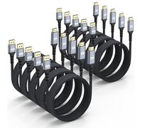 MOSIMLI Lot de 10 câbles DisplayPort vers HDMI 4K de 1,8 m, prend en charge 4K @ 30 Hz, 2K @ 60 Hz, 1080p @ 120 Hz, cordon unidirectionnel DP vers HDMI en nylon tressé pour ordinateur, moniteur, carte