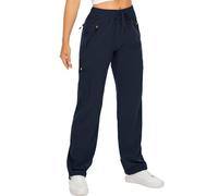 mosingle Pantalon cargo de marche léger à séchage rapide UPF 50 pour femme, pantalon de randonnée, safari, voyage, travail, décontracté, pantalon de golf avec poches zippées, noir foncé, M
