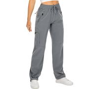 Mosingle Pantalon cargo de marche pour femme, léger, à séchage rapide, UPF 50, pour randonnée, voyage safari, travail, golf, poches zippées, gris, XXL