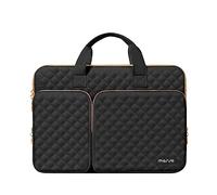 MOSISO 360 Protecteur Housse Ordinateur Portable 14 Pouces,Compatible avec HP Lenovo Dell ASUS Acer, HP Stream, Dell Latitude,14" Notebook,Carré Matelassé Sac avec 2 Poche&Poignée&Ceinture,Noir
