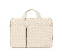 MOSISO 360 Protecteur Housse Ordinateur Portable 16 Pouces,Compatible avec MacBook Pro 16,HP Acer Dell Lenovo ASUS, 15-15,6" Notebook,Carré Matelassé Sac avec 2 Poche&Poignée&Ceinture,Sable