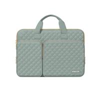 MOSISO 360 Protecteur Housse Ordinateur Portable 16 Pouces,Compatible avec MacBook Pro 16,HP Acer Dell Lenovo ASUS, 15-15,6" Notebook,Carré Matelassé Sac avec 2 Poche&Poignée&Ceinture,Vert Antique