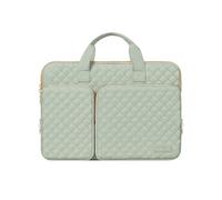 MOSISO 360 Protecteur Housse Ordinateur Portable,Compatible avec MacBook Air/Pro 13/Pro 14,HP Dell ASUS Lenovo,13-13,3" Notebook,Carré Matelassé Sac avec 2 Poche&Poignée&Ceinture,Sage Vert