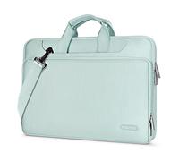 MOSISO 360 Protecteur Laptop Sac à Bandoulière Compatible avec MacBook Air/Pro, Compatible avec MacBook Pro 14 M5 M4 M3 M2 M1, 13-13,3 Pouces Notebook, Couleur Assortie avec Ceinture,Menthe Verte
