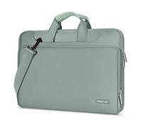 MOSISO 360 Protecteur Laptop Sac à Bandoulière Compatible avec MacBook Air/Pro, Compatible avec MacBook Pro 14 M3 M2 M1, 13-13,3 Pouces Notebook, Couleur Assortie avec Ceinture, Vert Antique