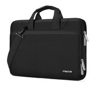 MOSISO 360 Protecteur Laptop Sac à Bandoulière Compatible avec MacBook Air/Pro, Compatible avec MacBook Pro 14 M3 M2 M1, 13-13,3 Pouces Notebook, Couleur Assortie avec Ceinture, Noir