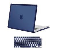 MOSISO Anti-Crackage Coque Compatible avec MacBook Air 15 Pouces M5-M2 | Anti-Doigt Étui avec Pare-Chocs TPU&Housse Clavier,Pour MacBook Air 15" A3448 A3241 M3 A3114 A2941 2026-2023,Bleu Marin