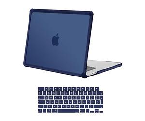MOSISO Anti-Crackage Coque Compatible avec MacBook Air 15 Pouces M5-M2 | Anti-Doigt Étui avec Pare-Chocs TPU&Housse Clavier,Pour MacBook Air 15" A3448 A3241 M3 A3114 A2941 2026-2023,Bleu Marin