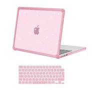 MOSISO Compatible avec MacBook Air 13,6 Pouces M5 M4 M3 M2 (A3449/A3240/A3113/A2681,2026-2022),Anti-Crackage&Anti-Doigt Usage Intensif Plastique Pailleté Étui Rigide avec TPU Pare-Chocs,Rose Craie
