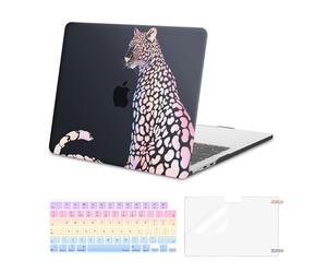MOSISO Compatible avec MacBook Air 13 Pouces 2025 2024 2023 2022 M3 A3113 M2 A2681, Coque Rigide Protection de Clavier & Protecteur d'écran pour MacBook Air 13,6 Pouces,Guépard Coloré