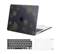 MOSISO Compatible avec MacBook Air 13 Pouces 2025 2024 2023 2022 M4 A3240 M3 A3113 M2 A2681,Coque Rigide avec Motif de Lotus&Clavier&écran,Protecteur pour MacBook Air 13,6 Pouces,Noir