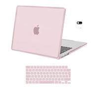 MOSISO Compatible avec MacBook Air 13 Pouces 2026-2022 M5 A3449 M4 A3240 M3 A3113 M2 A2681,Coque Rigide Anti-Fissuration en TPU Souple pour MacBook Air 13,6 Pouces,avec Clavier & Webcam,Rose Pink