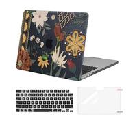 MOSISO Compatible avec MacBook Air 13 Pouces 2026-2022 M5 A3449 M4 A3240 M3 A3113 M2 A2681 Touch ID, Coque Rigide pour MacBook Air 13,6 Pouces & Protection Clavier & Protecteur D'écran,Vintage Floral