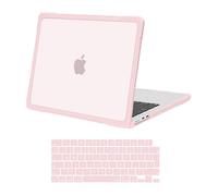 MOSISO Compatible avec MacBook Air 13 Pouces M4 M3 M2 2025-2022 A3240 A3113 A2681,Coque Dure TPU Souple Anti-Craquement&Anti-Traces de Doigts&Protection de Clavier pour MacBook Air 13.6,Rose Craie