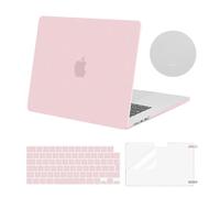 MOSISO Compatible avec MacBook Air 15 Pouces 2025 2024 2023 M4 M3 M2, Coque Rigide Compatible avec MacBook Air 15 A3241 A3114 A2941 avec Touch ID, Clavier & Film D'écran & sous-Verre,Quartz Rose