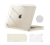 MOSISO Compatible avec MacBook Air 15 Pouces 2025 2024 2023 M4 M3 M2, Coque Rigide Compatible avec MacBook Air 15 A3241 A3114 A2941 avec Touch ID, Clavier & Film D'écran & Sous-verre,Crystal Starlight