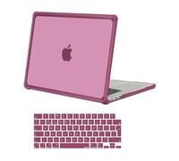MOSISO Compatible avec MacBook Air 15 Pouces M4 A3241 M3 A3114 M2 A2941 2025 2024 2023,Anti-Crackage&Anti-Doigt Usage Intensif Étui Rigide Plastique avec Pare-Chocs TPU&Housse Clavier,Vin Rouge