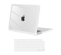 MOSISO Compatible avec MacBook Air 15 Pouces M4 A3241 M3 A3114 M2 A2941 2025 2024 2023,Anti-Crackage&Anti-Doigt Usage Intensif Étui Rigide Plastique avec Pare-Chocs TPU&Housse Clavier,Transparent