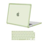 MOSISO Compatible avec MacBook Air 15 Pouces M4 A3241 M3 A3114 M2 A2941 2025 2024 2023,Anti-Crackage&Anti-Doigt Usage Intensif Étui Rigide Plastique avec Pare-Chocs TPU&Housse Clavier,Sage Vert