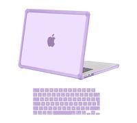 MOSISO Compatible avec MacBook Air 15 Pouces M4 A3241 M3 A3114 M2 A2941 2025 2024 2023,Anti-Crackage&Anti-Doigt Usage Intensif Étui Rigide Plastique avec Pare-Chocs TPU&Housse Clavier,Violet