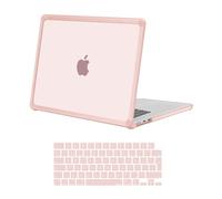 MOSISO Compatible avec MacBook Air 15 Pouces M4 A3241 M3 A3114 M2 A2941 2025 2024 2023,Anti-Crackage&Anti-Doigt Usage Intensif Étui Rigide Plastique avec Pare-Chocs TPU&Housse Clavier,Rose