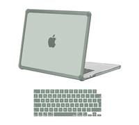MOSISO Compatible avec MacBook Air 15 Pouces M4 A3241 M3 A3114 M2 A2941 2025 2024 2023,Anti-Crackage&Anti-Doigt Usage Intensif Étui Rigide Plastique avec Pare-Chocs TPU&Housse Clavier,Vert Émeraude