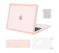 MOSISO Compatible avec MacBook Pro 13 2024-2016 M2 M1 A2338 A2251 A2289 A2159 A1989 A1708 A1706,Étui Rigide Plastique Pare-Chocs TPU Souple&Housse Clavier&Protecteur D'écran&Sac Rangement,Rose