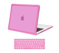 MOSISO Compatible avec MacBook Pro 13 2024 M2 M1 A2338 A2251 A2289 A2159 A1989 A1708 A1706,Plastique Étui Rigide avec Pare-Chocs TPU Souple Anti-Crackage Anti-Doigt Case&Housse Clavier,Rose Rouge