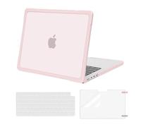 MOSISO Compatible avec MacBook Pro 14 2025-2021 M5 M4 M3 M2 M1 Pro Max A3434 A3112 A3185 A3401 A2918 A2992 A2779 A2442,Coque Rigide Anti-Rayures en TPU Souple&Clavier Cover&Film D'écran,Rose Craie