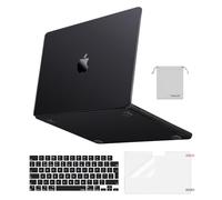 MOSISO Compatible avec MacBook Pro 14 Pouces M4 M3 M2 M1 A3112 A3185 A3401 A2918 A2992 A2779 A2442 2025-2021, Ultra-Mince Naturelle Originale Étui&Protection Clavier&Film D'écran&Sachet,Noir
