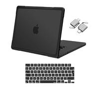 MOSISO Compatible avec MacBook Pro 16 2025 2024-2021 M4 M3 M2 M1 A3403 A3186 A2991 A2780 A2485,Coque Rigide TPU Souple Anti-Rayures & Anti-Doigt Case & Peau Clavier & Adaptateur Type C,Noir