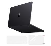 MOSISO Compatible avec MacBook Pro 16 Pouces 2026-2021 M5 M4 M3 M2 M1 A3428 A3429 A3403 A3186 A2991 A2780 A2485,Coque Rigide Ultra-Mince Couleur Naturelle d'origine&Clavier&Film D'écran,Noir