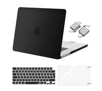 MOSISO Compatible avec MacBook Pro 16 Pouces M4 M3 M2 M1 2025-2021 A3403 A3186 A2991 A2780 A2485 Pro Max,Coques Protection Plastique,Protection Clavier,Film D'écran&Type C 2 Pack,Noir
