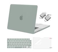 MOSISO Compatible avec MacBook Pro 16 Pouces M4 M3 M2 M1 2025-2021 A3403 A3186 A2991 A2780 A2485 Pro Max,Coques Protection Plastique,Protection Clavier,Film D'écran&Type C 2 Pack,Vert Antique