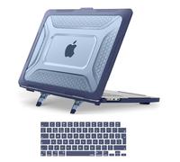 MOSISO Coque Antichoc Compatible avec MacBook Air 15 Pouces M5 A3448 2026 | Coque Pare-chocs TPU avec Béquille Pliable&Housse Clavier,Pour Mac Air 15" M5 A3448 M4 A3241 M3 A3114 M2 A2941,Bleu Marin