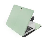 MOSISO Coque Compatible avec MacBook Air 13,6 Pouces M4 M3 M2 2025-2022 / Air 13 M1 2022-2018 / Pro 13 Pouces M2 M1 2025-2016, Housse de Protection en Cuir PU avec Support, Thé Vert