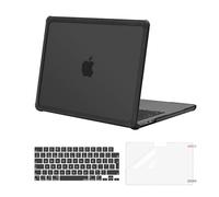 MOSISO Coque Compatible avec Macbook Air 13 Pouce M4 M3 M2 2025-2022 A3240 A3113 A2681,Anti-Crackage Usage Intensif Rigide avec Pare-Chocs TPU&Housse Clavier&Protecteur D'Écran,Noir